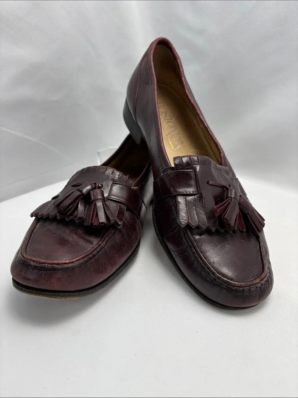 Bostonian Men's Sz9 Tassel Kiltie Loafers Wine Burgundy Vintage1980/Early90s#331